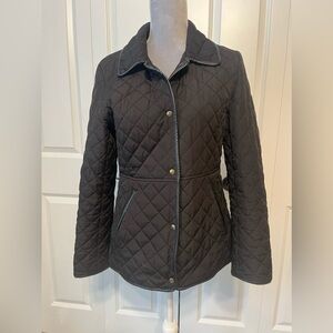 Lauren Ralph‎ Lauren Diamond-Quilted Black Jacket Coat Size SM
